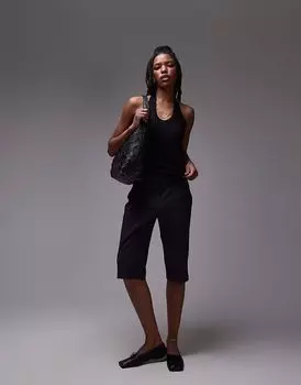 Топ Topshop с резинкой на шее черного цвета