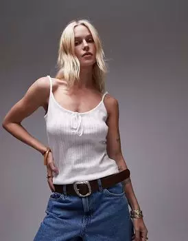 Топ Topshop с завязками спереди, белый