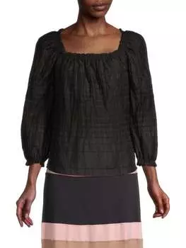 Топ-трансформер с пышными рукавами Donna Karan Black