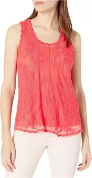 Топ Tribal Embroidered Swing Tank, цвет Strawberry