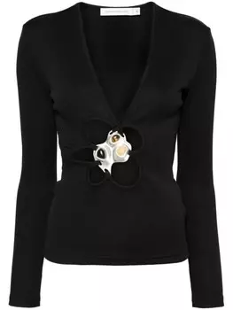 Топ Trio-stone с длинными рукавами Christopher Esber, черный