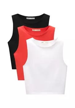 Топ TRIPACK PULL&BEAR, красный
