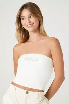Топ-труба Ibiza с заклепками Forever 21, белый