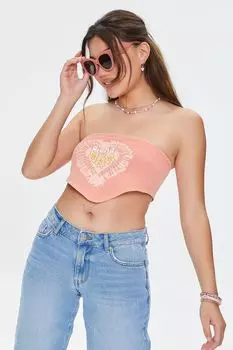 Топ-труба с графическим рисунком Aloha Forever 21, оранжевый