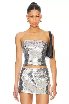 Топ-Труба с пайетками Guizio, серебряный