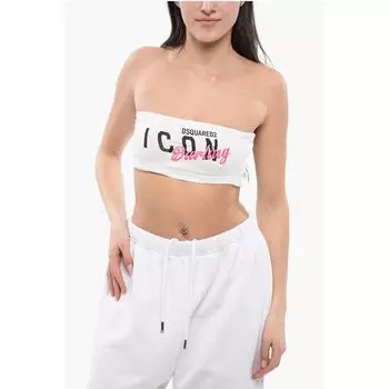 Топ-труба с принтом и вышивкой ICON DARLING Dsquared2, White