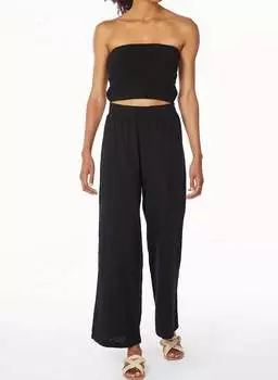 Топ-труба со сборками черного цвета bobi