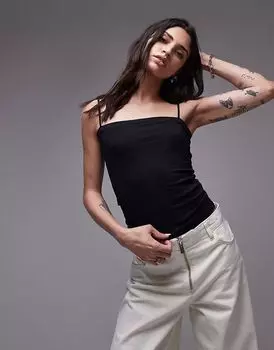 Топ-труба Topshop на тонких бретельках черного цвета
