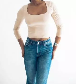 Топ Tulsa Square Neck в цвете Taupe falcon park, серо-коричневый