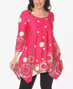 Топ-туника больших размеров Erie с рукавами 3/4 White Mark, мультиколор