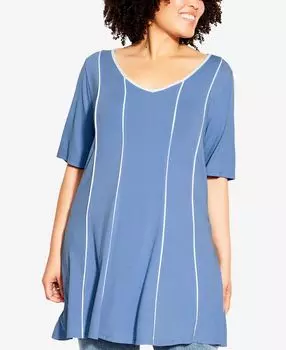 Топ-туника больших размеров с распашной вставкой Avenue