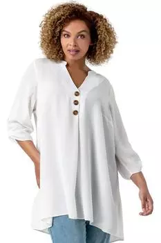 Топ-туника с пуговицами Curve Roman, белый