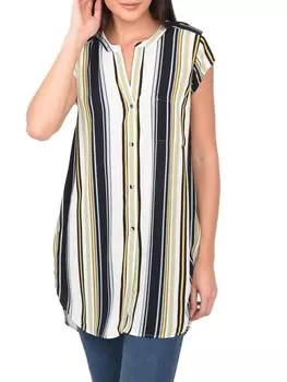 Топ - Туника с Разрезом DR2 by Daniel Rainn на пуговицах, ivory