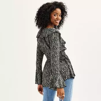 Топ-туника SO с цветочным принтом и рюшами для юниоров SO