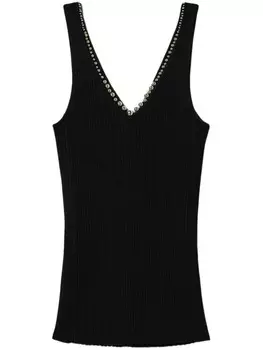Топ TWINSET, украшенный бисером, черный