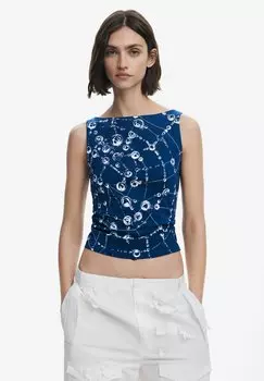 Топ TYLER MCGILLIVARY SLEEVELESS DROPS Desigual, синий