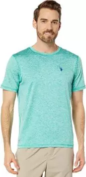 Топ U.S. POLO ASSN. Space Dye Short Sleeve UV Top, цвет Jade Green Heather