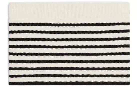 Топ укороченный Celine с полосатым принтом, белый