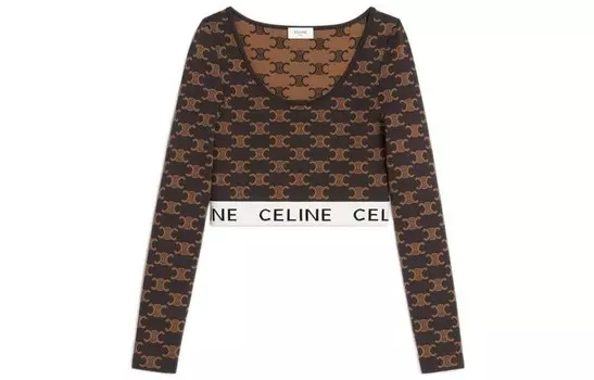 Топ укороченный Celine женский, желтый