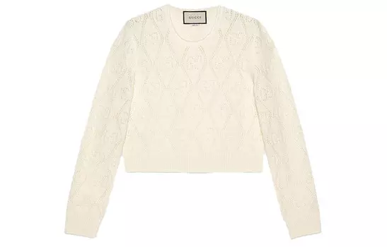 Топ укороченный Gucci женский, слоновая кость