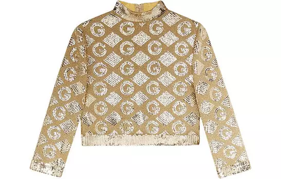 Топ укороченный женский Gucci, золотой