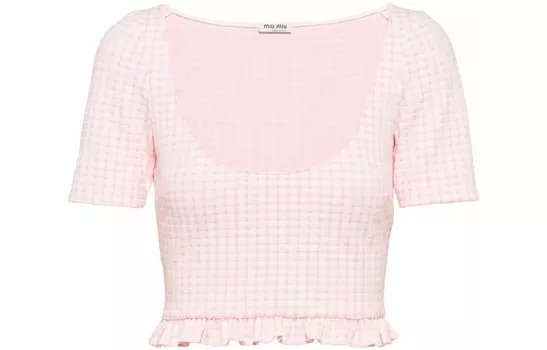 Топ укороченный женский Miu Miu, розовый