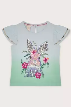 Топ украшен мотивом кролика Monsoon, синий