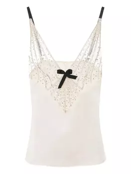 Топ, украшенный кристаллами Elisabetta Franchi, белый