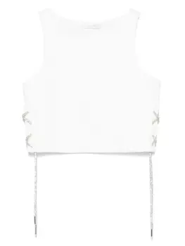 Топ, украшенный кристаллами Miss Grant Kids, белый