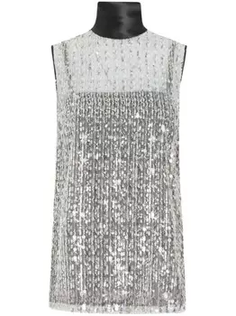 Топ, украшенный пайетками Dolce & Gabbana, белый