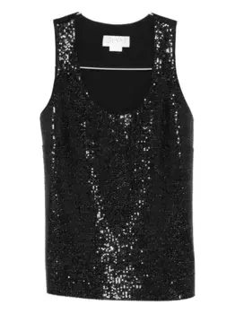 Топ, украшенный пайетками Genny, черный