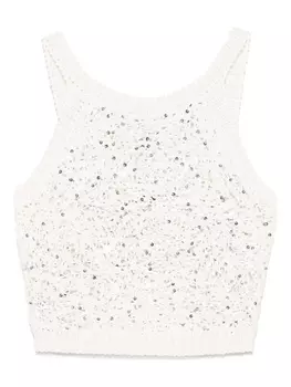 Топ, украшенный пайетками Peserico, белый