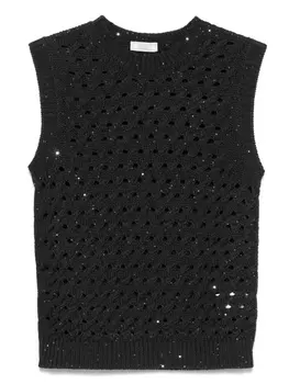 Топ, украшенный пайетками Peserico, синий