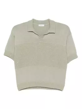 Топ, украшенный пайетками Peserico, зеленый