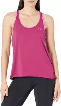 Топ Under Armour Knockout Tank, цвет Charged Cherry/White/Rebel Pink