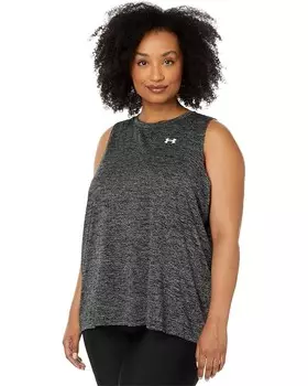 Топ Under Armour Plus Size Tech Tank Twist, черный/белый