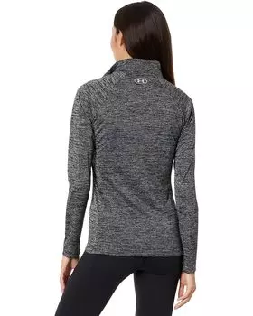 Топ Under Armour Tech 1/2 Zip Twist Top, цвет Black/Black/Metallic Silver
