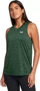 Топ Under Armour Tech Tank Twist, цвет Forest Green/White