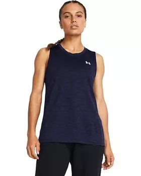 Топ Under Armour Tech Tank Twist, цвет Midnight Navy/White