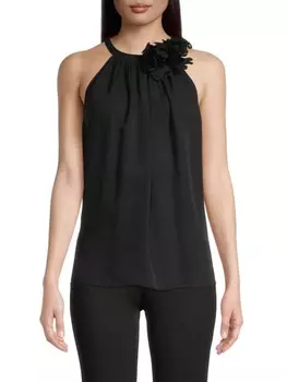 Топ Ungaro Cameron с цветочным декором, черный