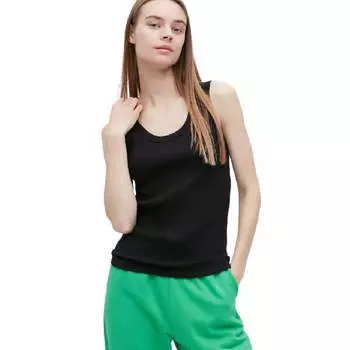 Топ Uniqlo Ribbed Vest, черный