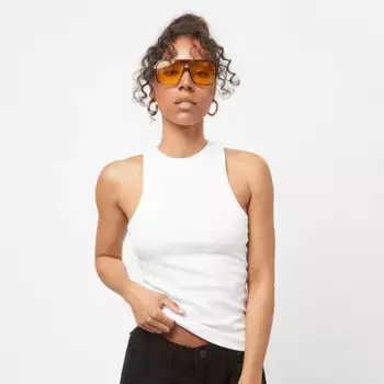 Топ Urban Classics Racer Back Rib Top, белый/белый