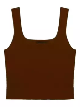 Топ Uri с квадратным вырезом в рубчик Simkhai, коричневый