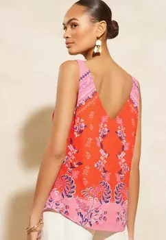 Топ V NECK FRONT V BACK REGULAR FIT Love & Roses, красный