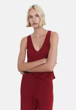 Топ V-NECK Mango, красный