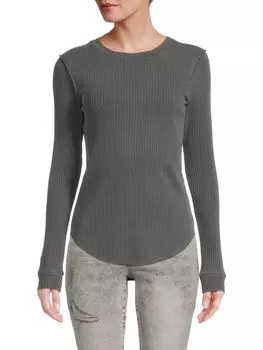 Топ Vail с круглым вырезом в рубчик Nsf, цвет Pigment Black