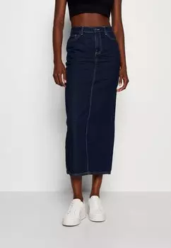 Топ Vaquera ONLY Tall ONLSOPHIE MIDI ЮБКА С РАЗРЕЗОМ НАЗАД, цвет dark blue denim