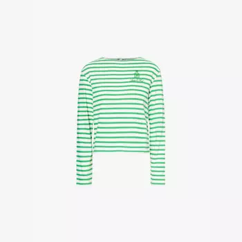 Топ Vendome mariniere из хлопкового джерси в полоску Sporty & Rich, белый