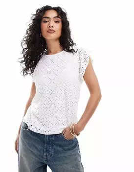 Топ Vero Moda без рукавов из трикотажного шитья белого цвета
