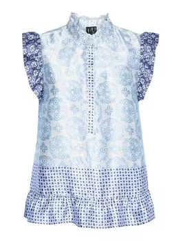 Топ Vero Moda LEVI, синий/белый